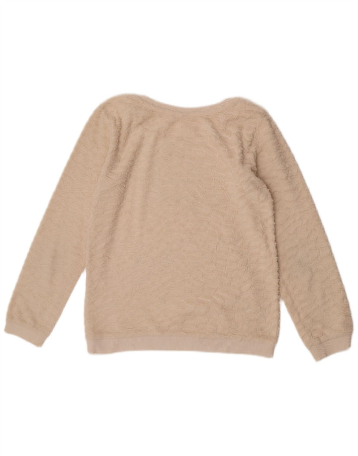 Maglione in pile da donna Zara UK 12 poliestere bianco sporco medio