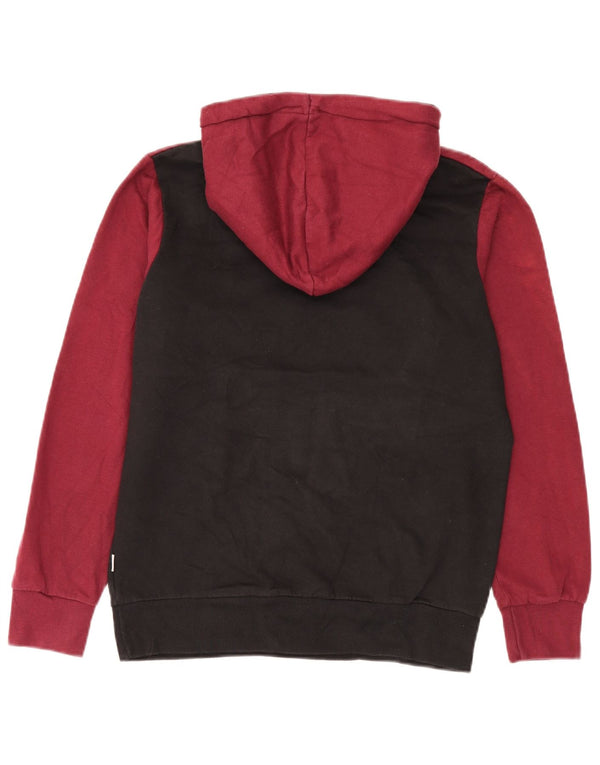 Jack & Jones Mens Graphic Hoodie Jumper Small Burgundy Colourblock