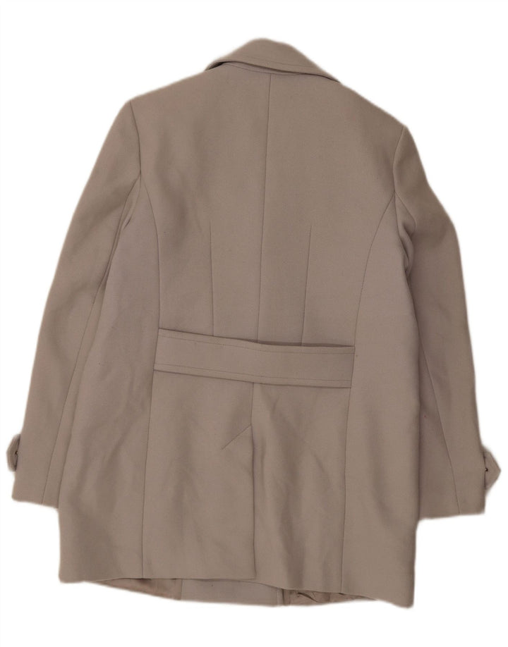 Cappotto corto doppiopetto da donna Reiss UK 14 grande lana grigia