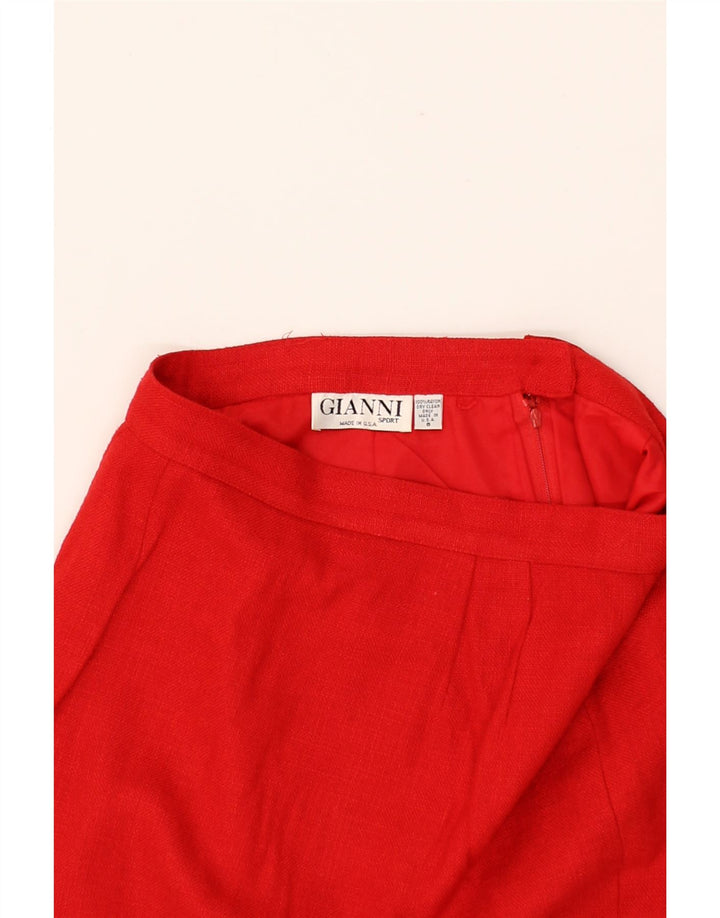 VINTAGE Womens Pencil Skirt US 8 Medium W28 Red Rayon Vintage Vintage and Second-Hand Vintage from Messina Hembry 