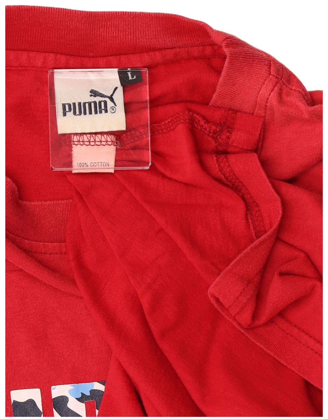 T-shirt grafica da uomo Puma Top grande in cotone rosso