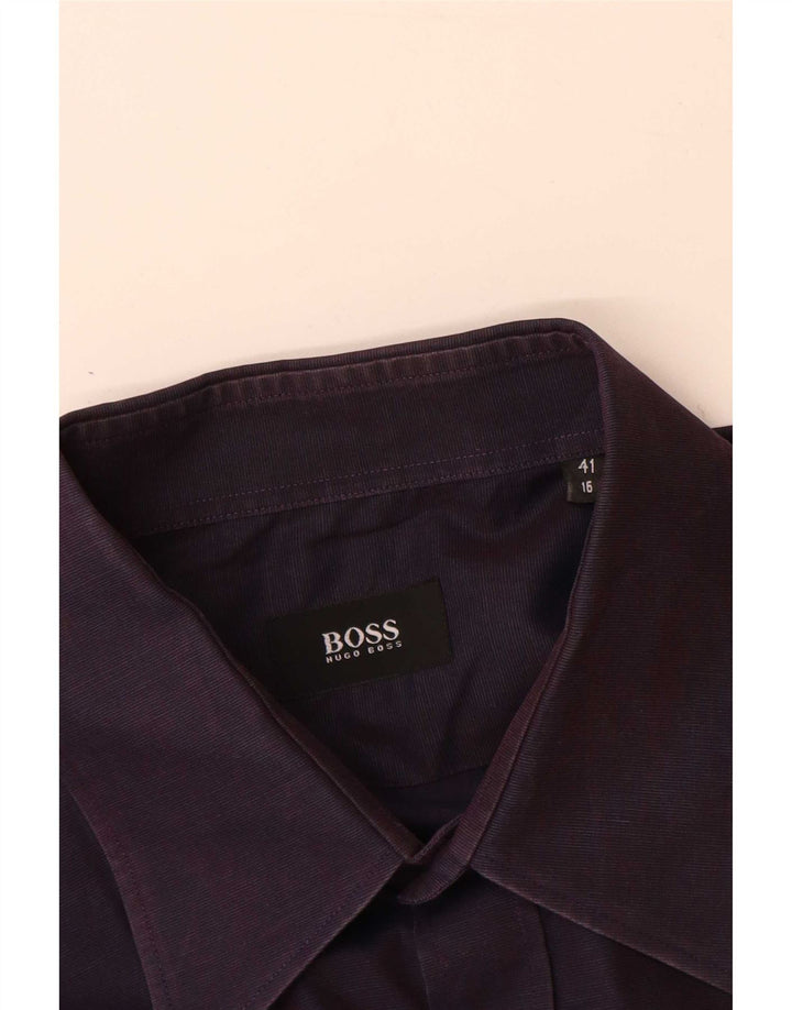 Camicia da uomo Hugo Boss taglia 41 16 grande cotone viola