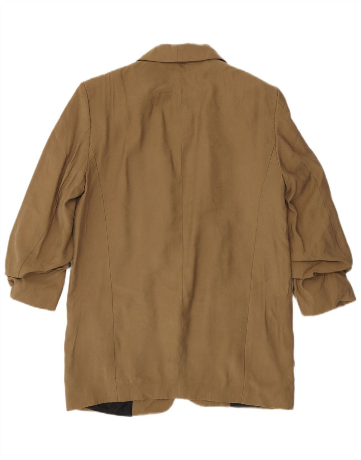 Giacca blazer aperta da donna con maniche a 3/4 Zara UK 14 Poliestere beige medio