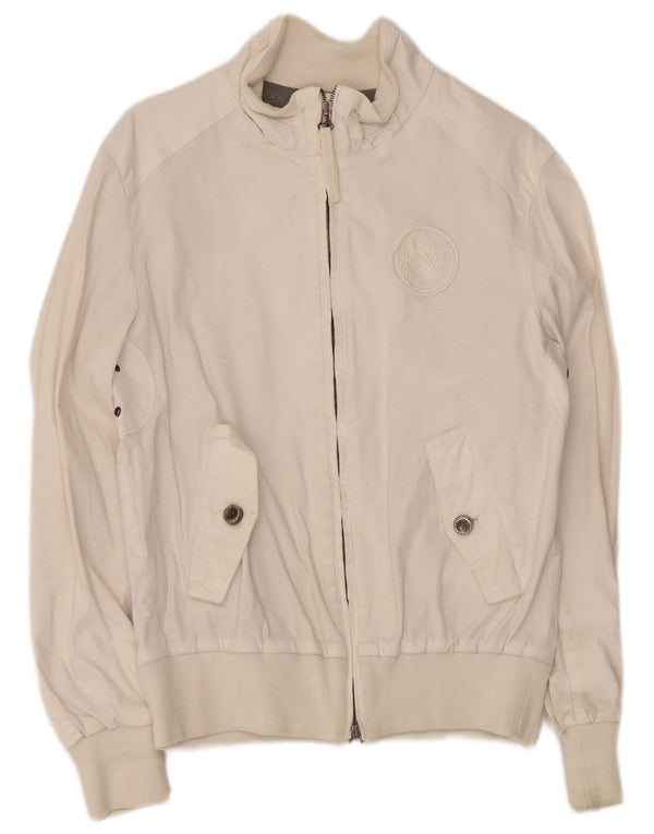 Bomber vintage da uomo IT 46 piccolo in viscosa bianca
