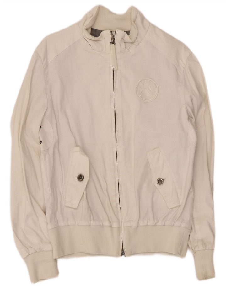 Bomber vintage da uomo IT 46 piccolo in viscosa bianca