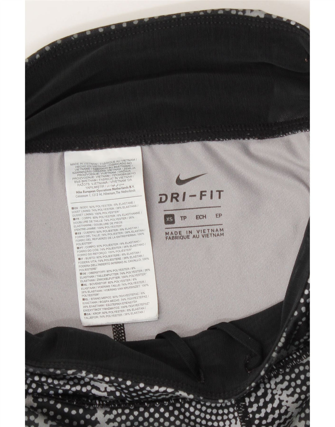 Leggings Nike Dri Fit da donna UK 6 XS poliestere geometrico nero