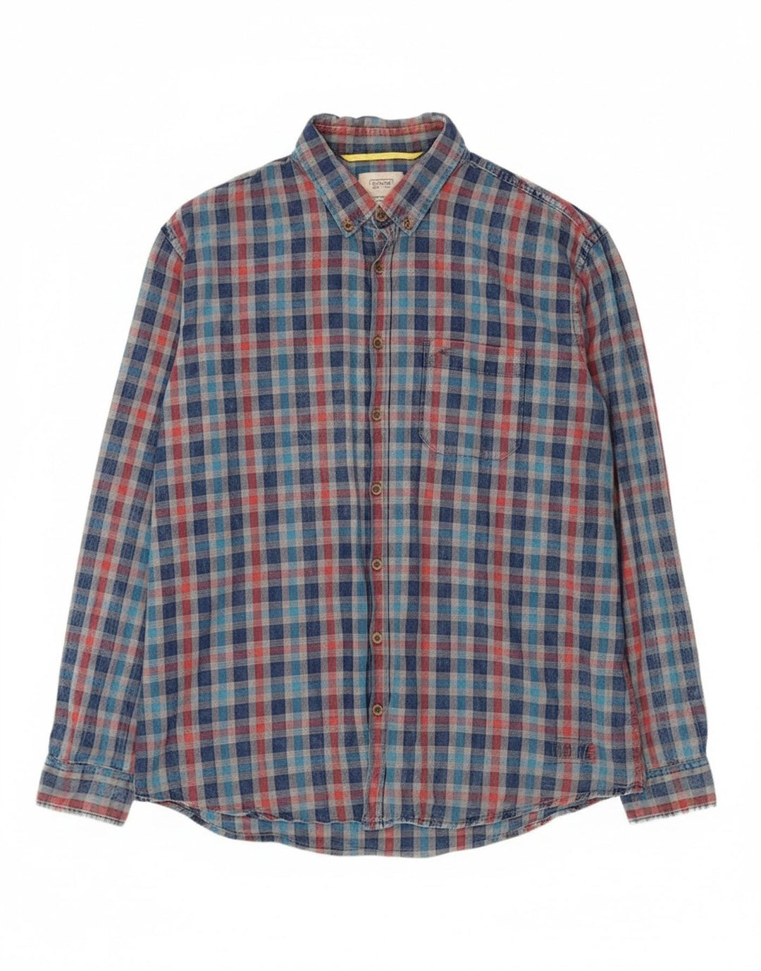 CAMEL Mens Regular Fit Flannel Shirt XL Multicoloured Check Cotton