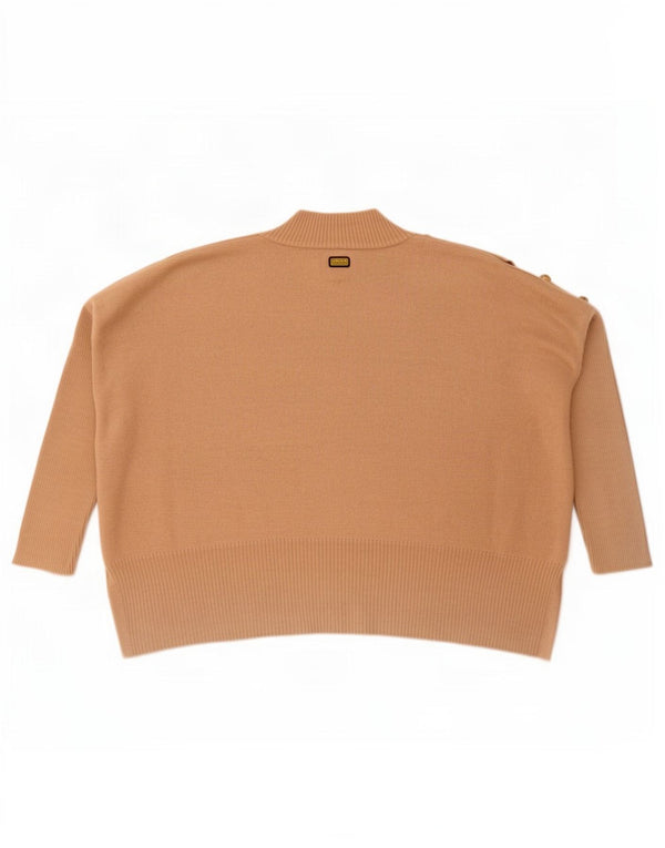Maglione maglione oversize da donna Barbour con collo a tartaruga UK 8 piccolo cotone beige
