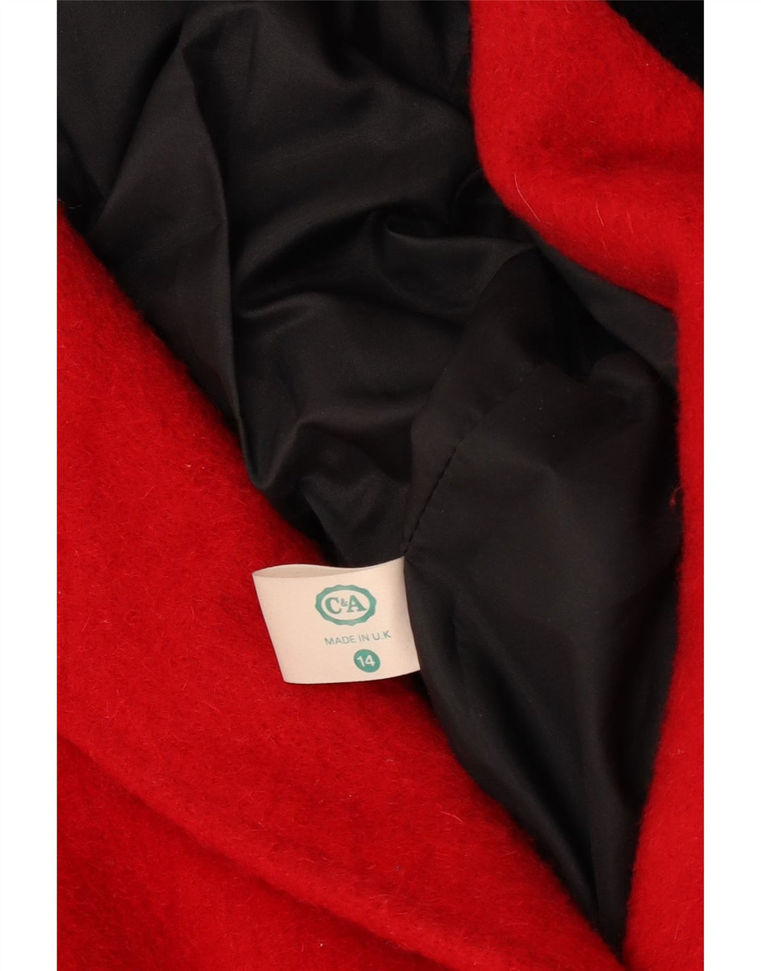 Cappotto doppiopetto con maniche a 3/4 da donna C&A UK 14 Lana rossa media