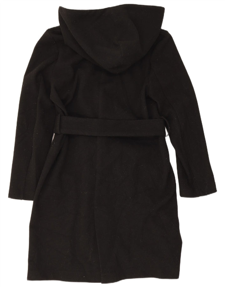Cappotto doppiopetto oversize con cappuccio da donna Zara UK 6 XS poliestere nero