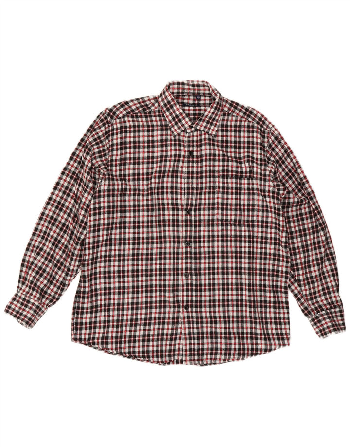 Camicia vintage da uomo in flanella taglia 17 1/2 44 XL a quadri rossi