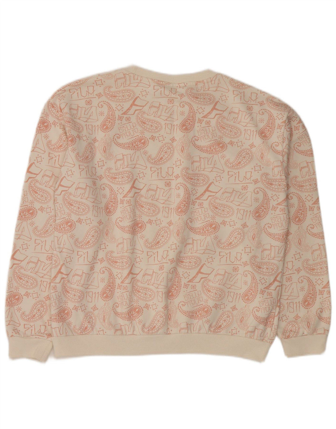 Tuta intera oversize grafica da donna Fila UK 14 Medium Off White Paisley