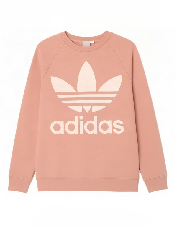 Felpa oversize con grafica da donna Adidas UK 8 Small Pink Cotton