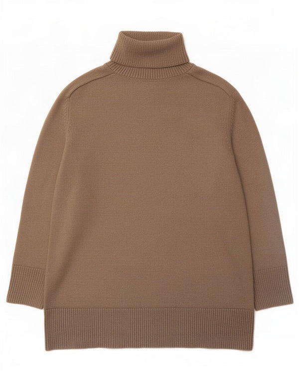 Maglione maglione oversize con collo alto da donna Zara UK 10 piccolo in viscosa kaki
