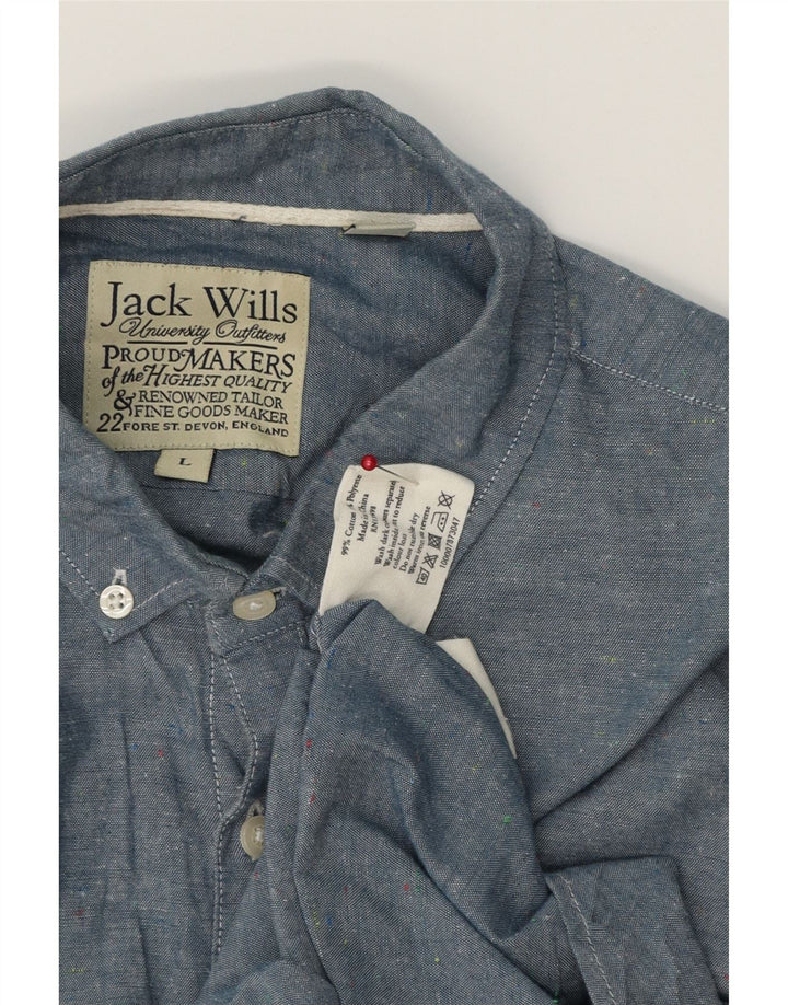 Camicia a maniche corte da uomo Jack Wills grande in cotone blu
