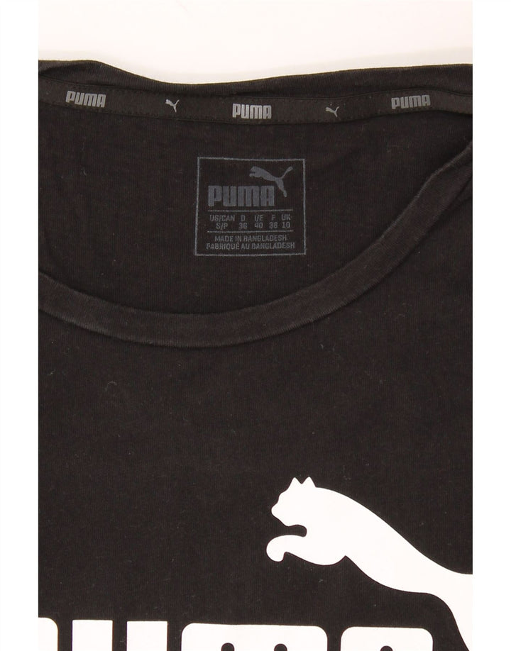PUMA Womens Graphic T-Shirt Top UK 10 Small Black Vintage Puma and Second-Hand Puma from Messina Hembry 