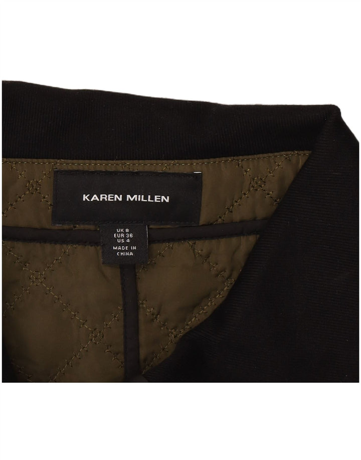 Giacca trapuntata da donna Karen Millen UK 8 Small Poliestere verde