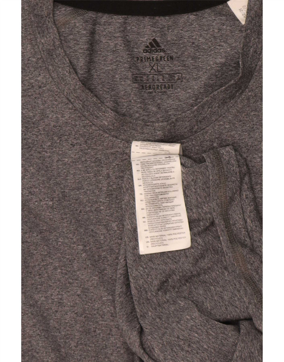 T-shirt Adidas Aeroready da uomo Top XL poliestere chiazzato grigio