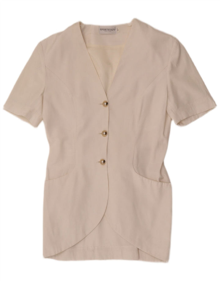 Giacca blazer a maniche corte da donna a 3 bottoni Sportstaff IT 42 Medio Bianco