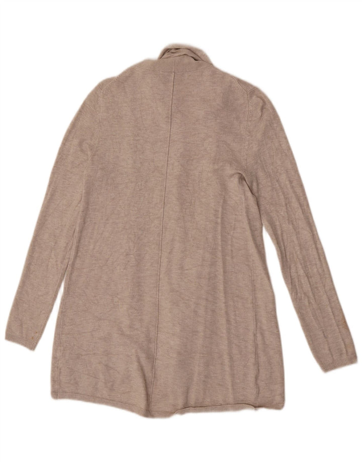Maglione cardigan aperto a linea lunga da donna Zara UK 8 piccolo Beige