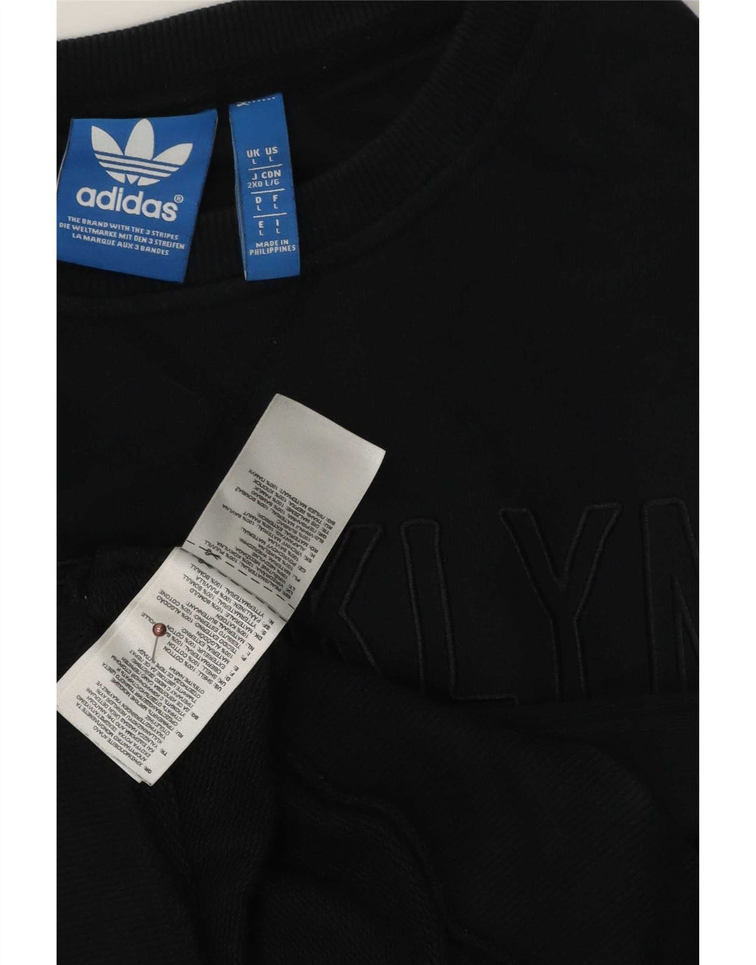 Felpa grafica da uomo Adidas Felpa grande in cotone color block nero