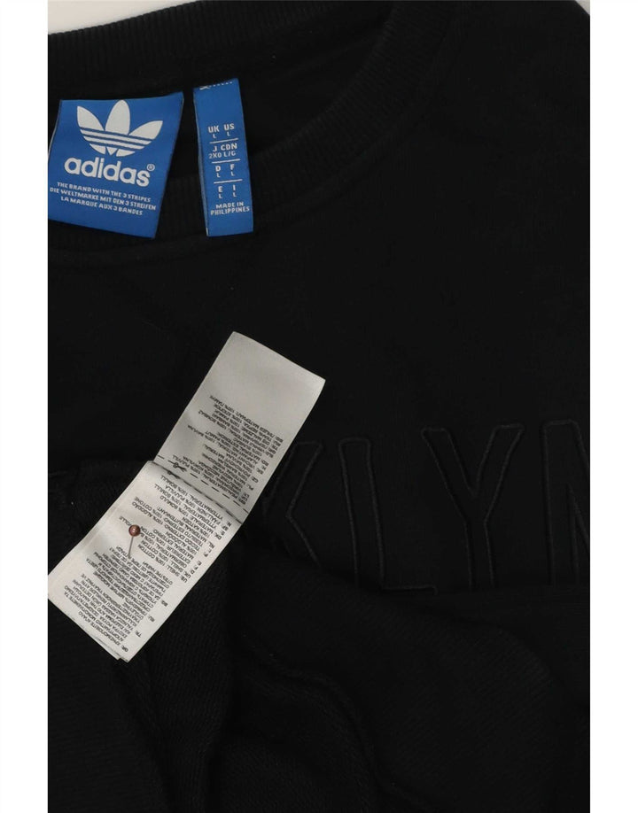 Felpa grafica da uomo Adidas Felpa grande in cotone color block nero