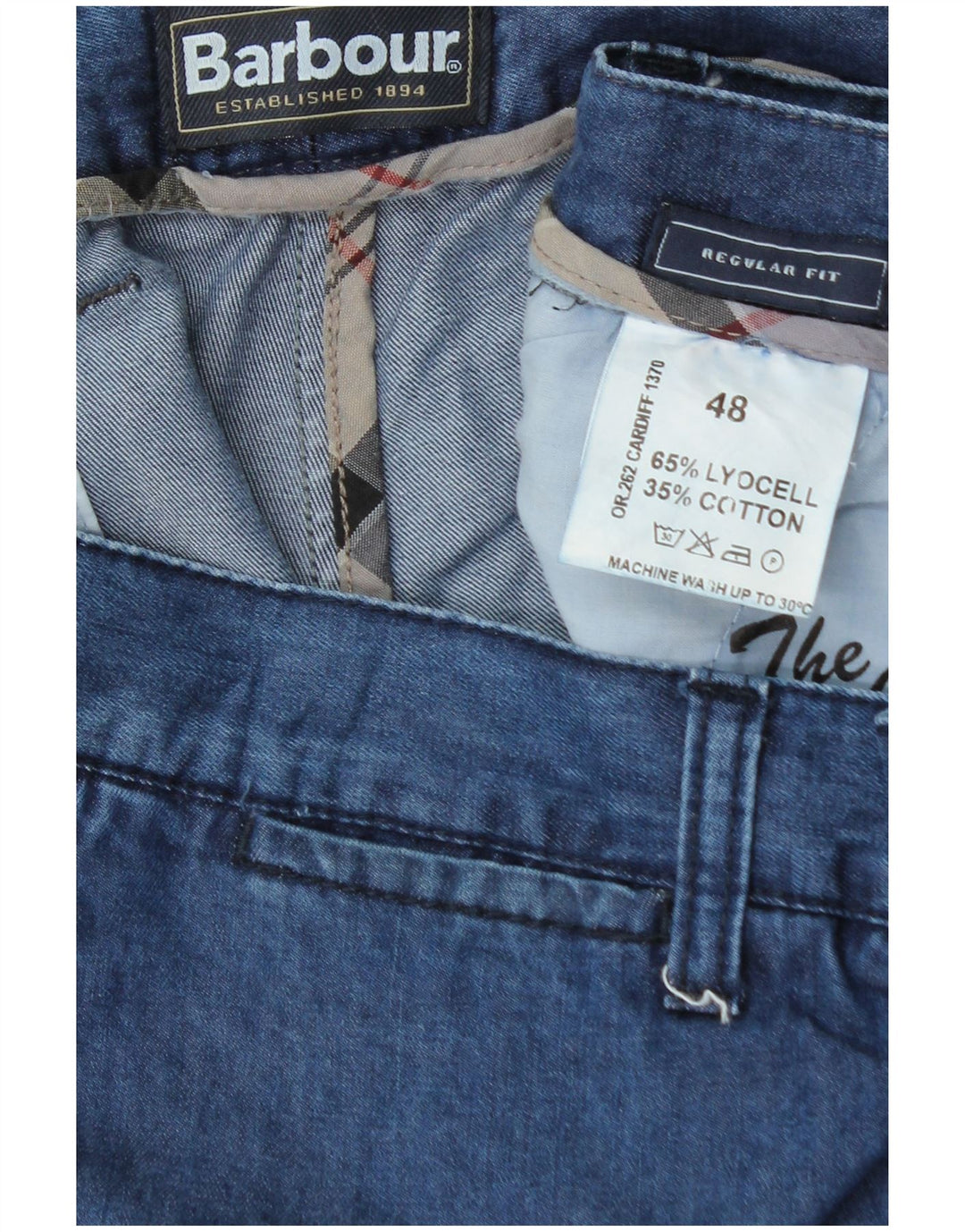 Jeans dritti vestibilità regolare da donna Barbour XL W36 L27 Lyocell blu