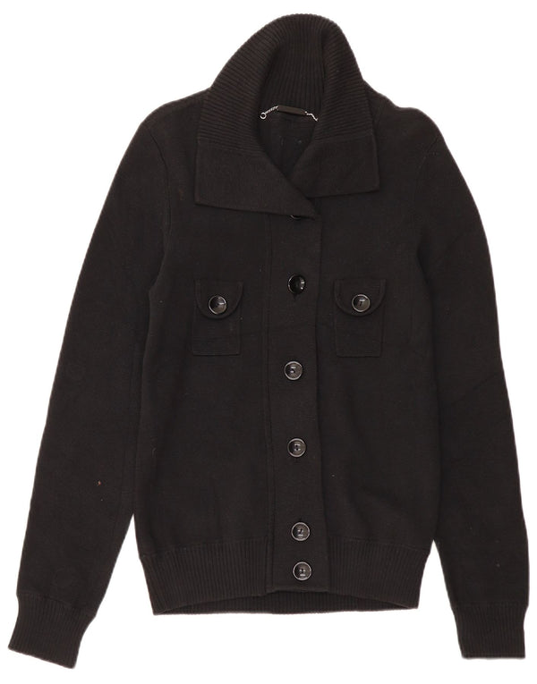 ARMANI JEANS Womens Cardigan Sweater UK 12 Medium Black Cotton