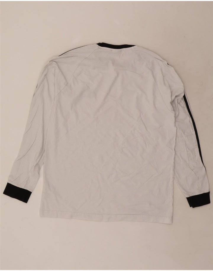 Top Adidas da uomo a manica lunga grande in cotone bianco