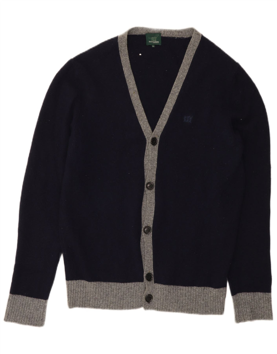 Maglione cardigan da uomo HENRY COTTONS XL blu navy color block