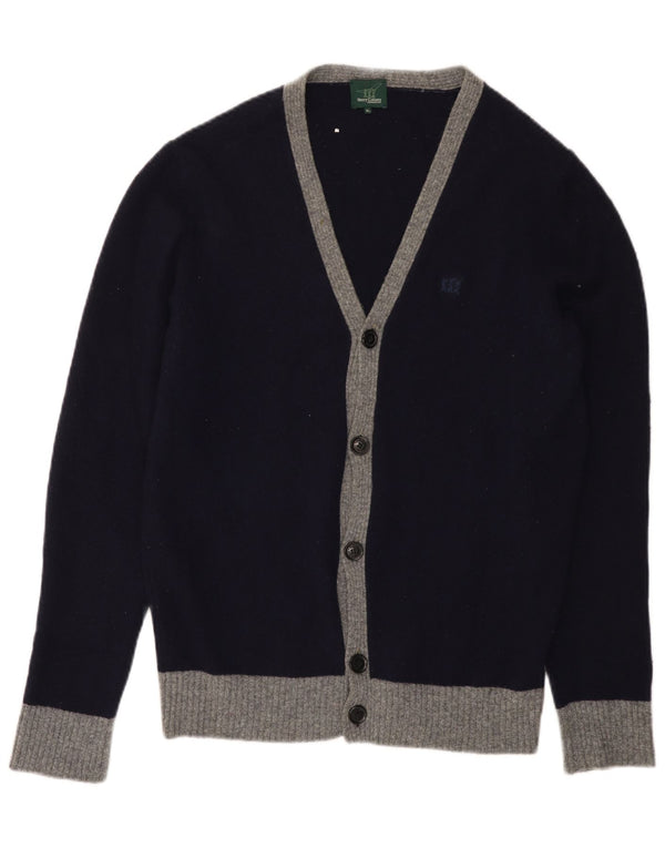 Maglione cardigan da uomo HENRY COTTONS XL blu navy color block