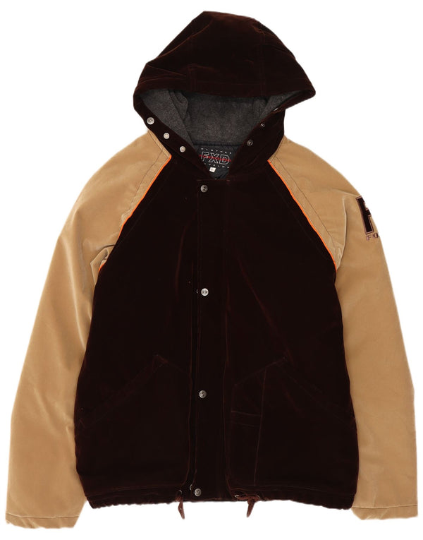 Bomber con cappuccio da uomo Foxhound UK 40 Large Marrone Colourblock Poliestere
