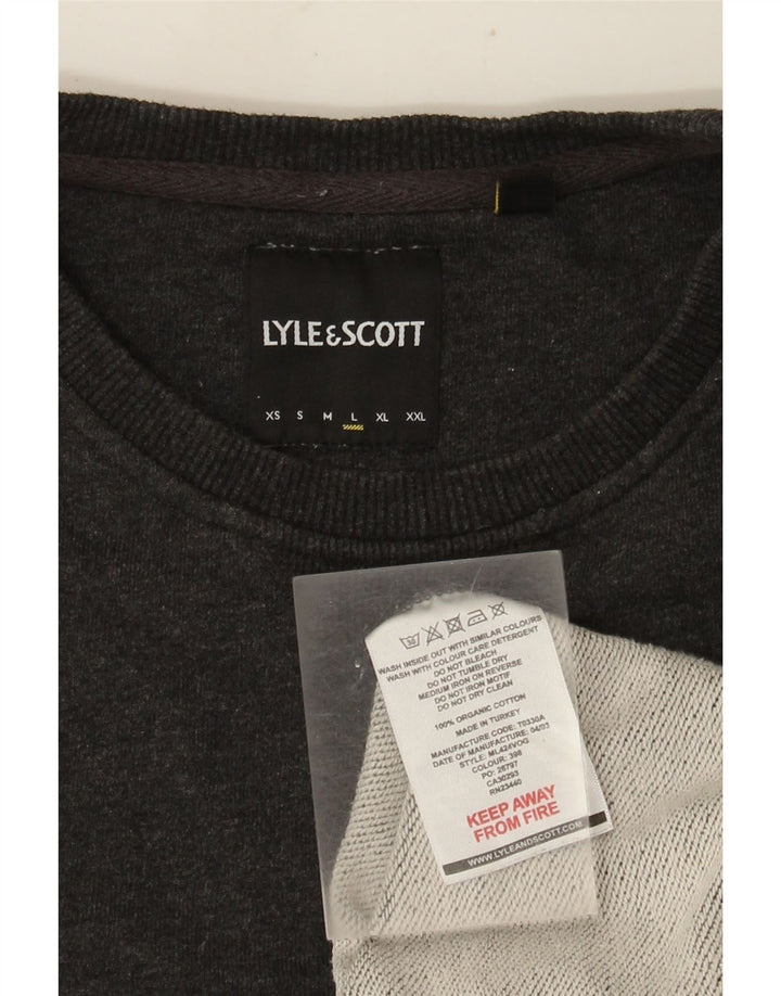 Lyle & Scott Felpa da uomo Maglione grande in cotone grigio