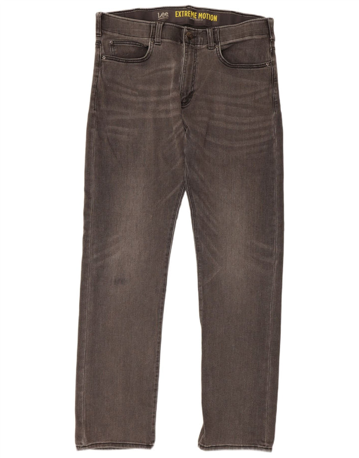 Jeans dritti slim fit da uomo Lee W36 L34 cotone grigio