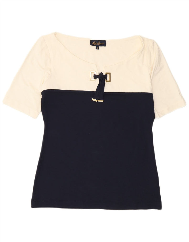 Camicetta da donna Luisa Spagnoli Top UK 10 Small White Colourblock Viscosa