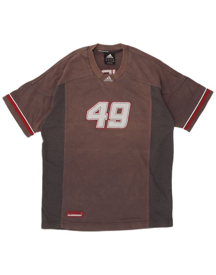 T-shirt grafica da uomo ADIDAS Top XS in cotone color block grigio