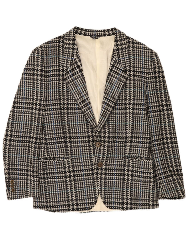 Tiglio Giacca Blazer 2 Bottoni Uomo IT 50 Large Grigio Pied De Poule Lana Vergine