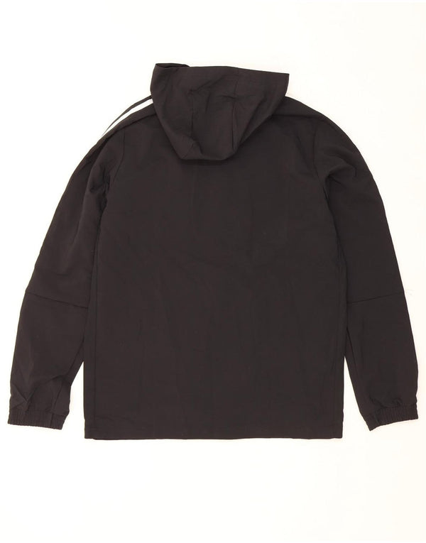 Adidas Boys Aeroready Hooded Tracksuit Top Jacket 15-16 Years Black