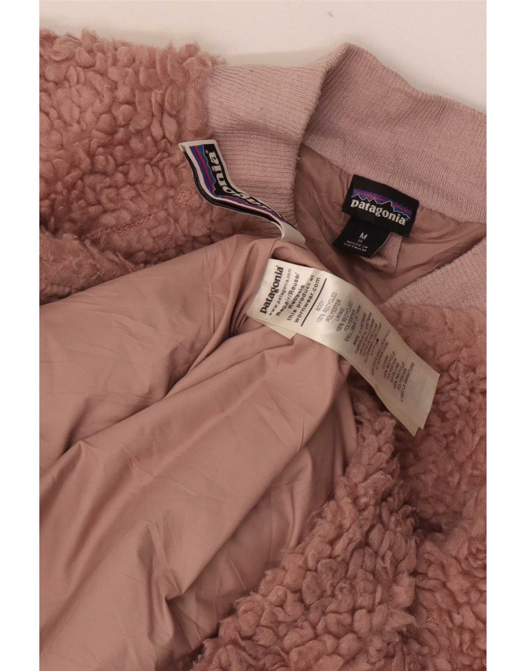 Giacca in pile da bambina Patagonia 9-10 anni in poliestere rosa medio