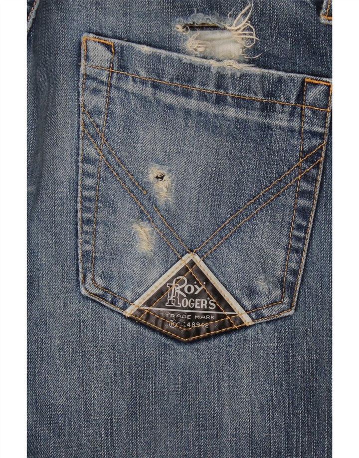 Pantaloncini di jeans invecchiati da uomo Roy Rogers medi W32 blu