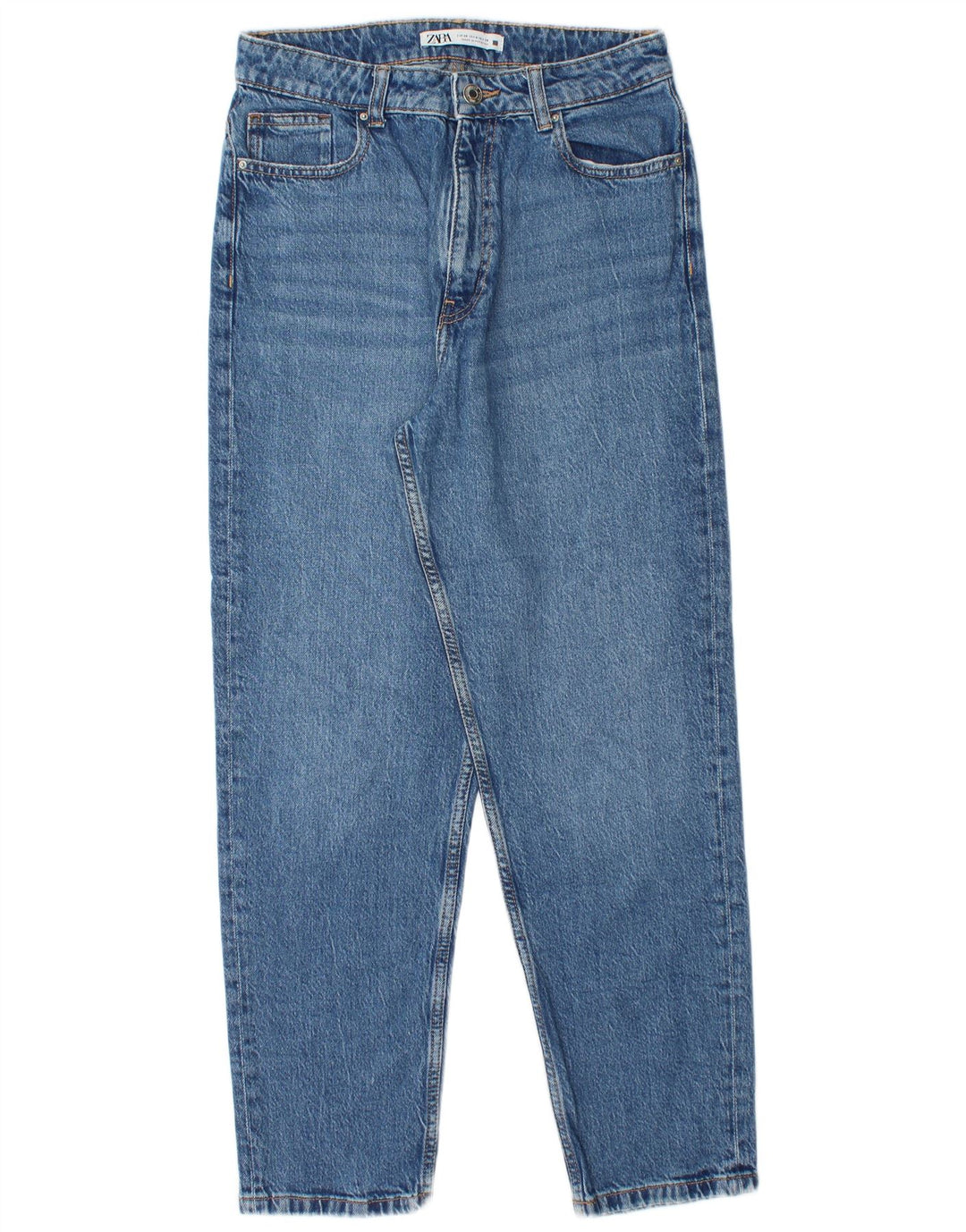 Jeans affusolati a vita alta da donna ZARA EU 38 Small W28 L28 Blu