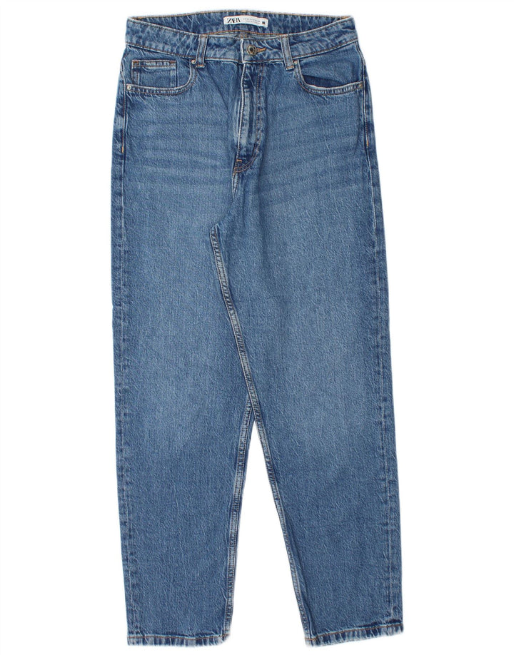 Jeans affusolati a vita alta da donna ZARA EU 38 Small W28 L28 Blu