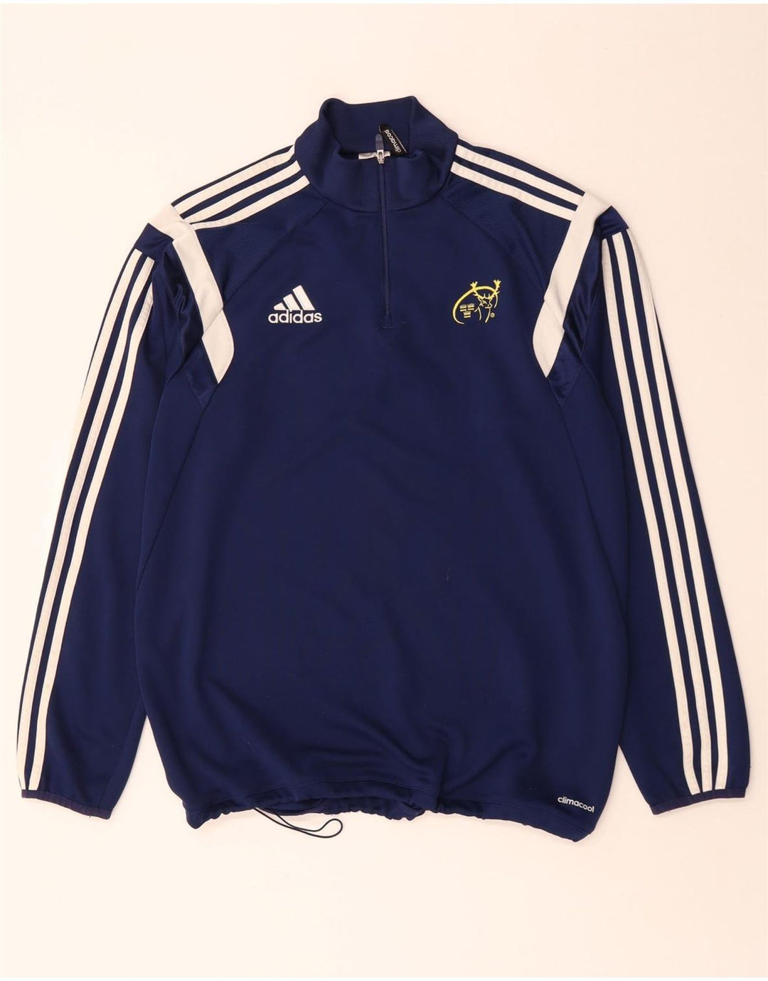 Adidas Uomo Munster Rugby Pullover Tuta Top Large Blu Navy