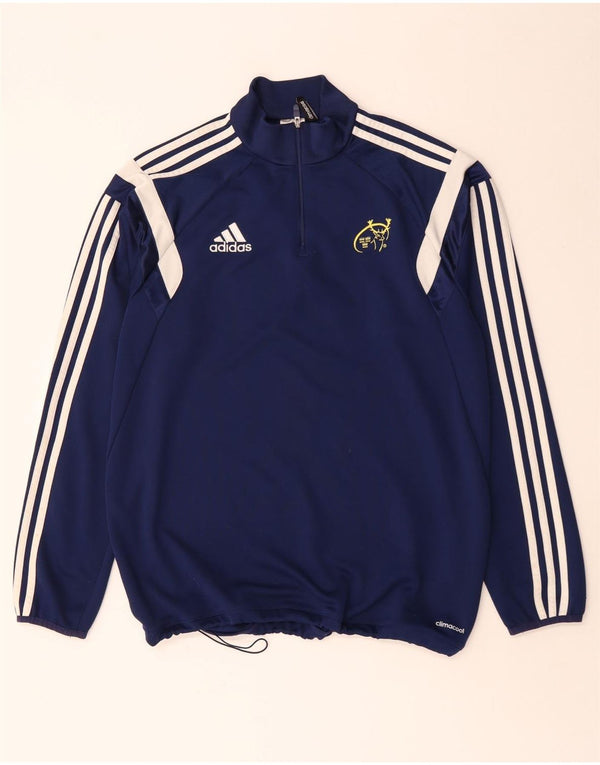 Adidas Uomo Munster Rugby Pullover Tuta Top Large Blu Navy