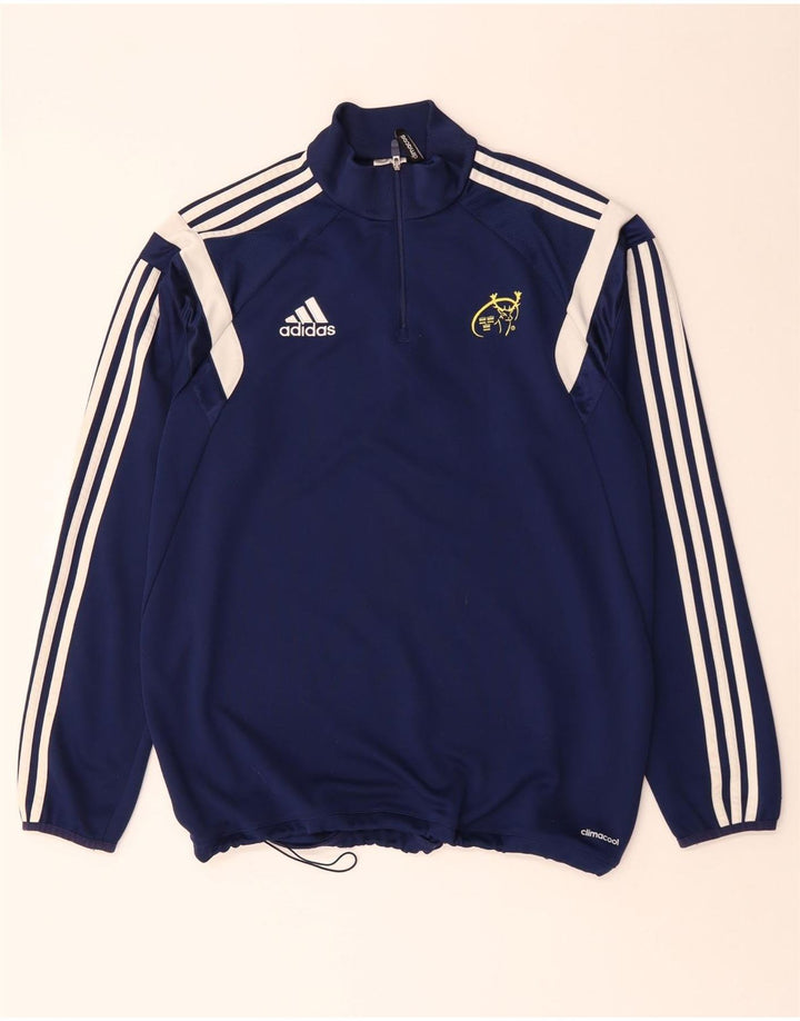 Adidas Uomo Munster Rugby Pullover Tuta Top Large Blu Navy