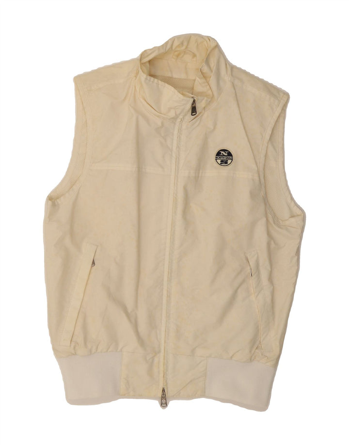 NORTH SAILS Mens Gilet UK 36 Small Off White Polyamide Vintage North Sails and Second-Hand North Sails from Messina Hembry 