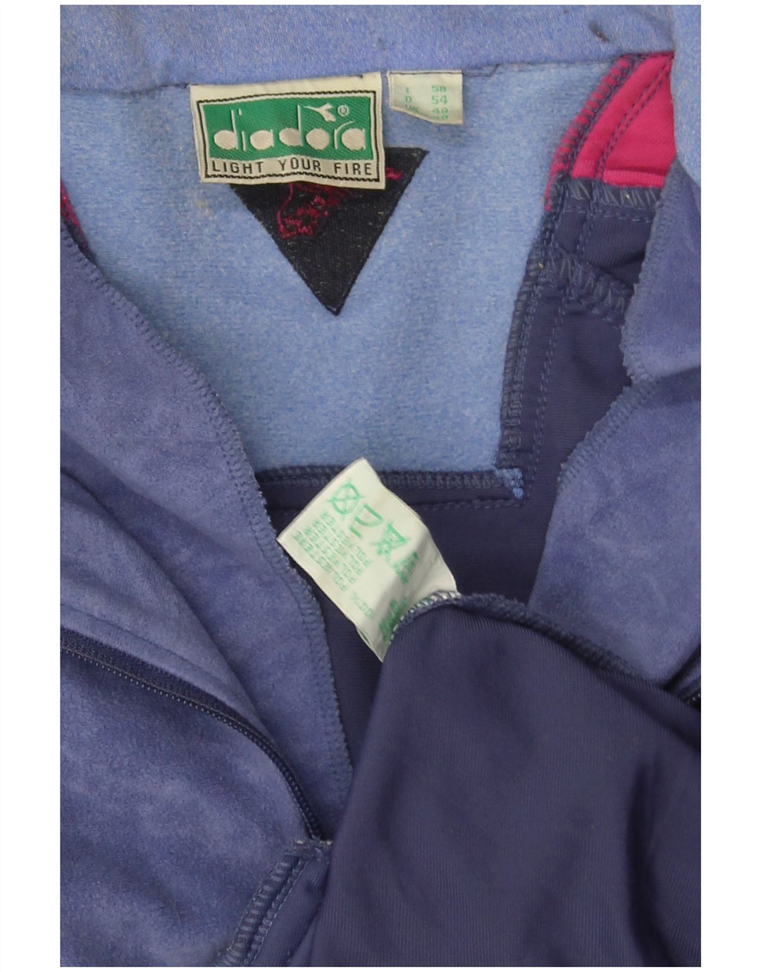 Tuta intera da uomo Diadora UK 48 2XL Poliestere color block blu navy