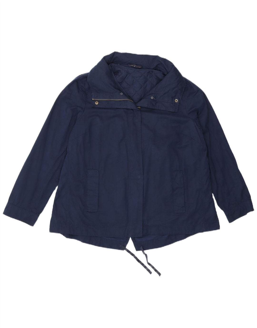Giacca antipioggia con cappuccio da donna Marks & Spencer UK 14 poliestere medio blu navy