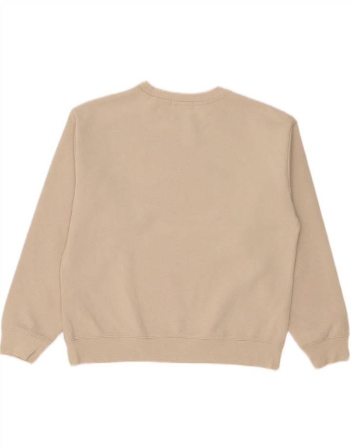 CALVIN KLEIN JEANS Womens Graphic Sweatshirt Jumper US 12 Large Beige
