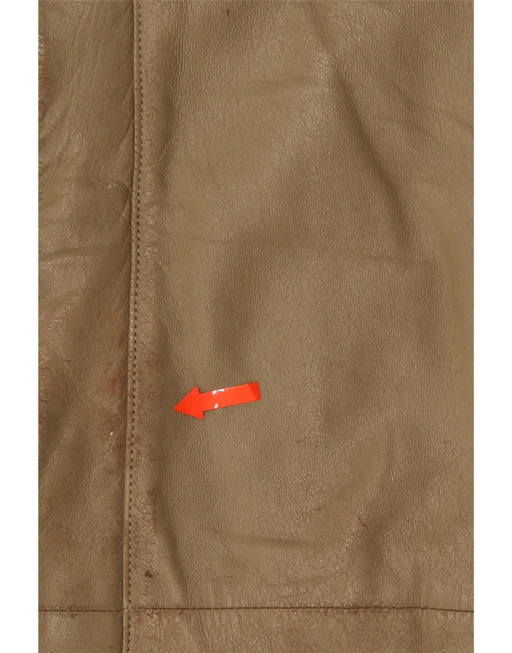 Giacca in pelle vintage da uomo IT 50 grande marrone